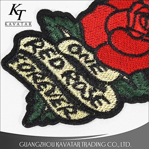 Beautiful Rose Style Embroidery Patches Appliques Stick For Clothes