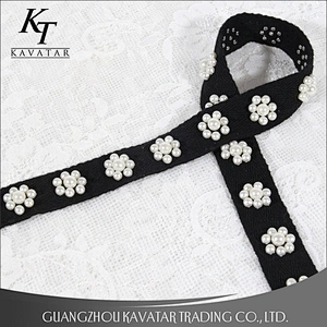 New Style Flower Shape Handmade Pearl Beaded Trimming For Garment