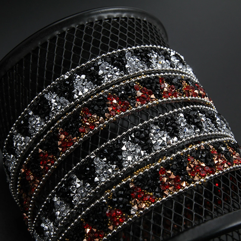 Kavatar Wholesale Accessories Chain Beaded Rhinestone Hotfix Trim Garment Accessory  Iron on Trims