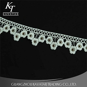 Fashion flower shape eyelet lace for garments new style eyelet lace