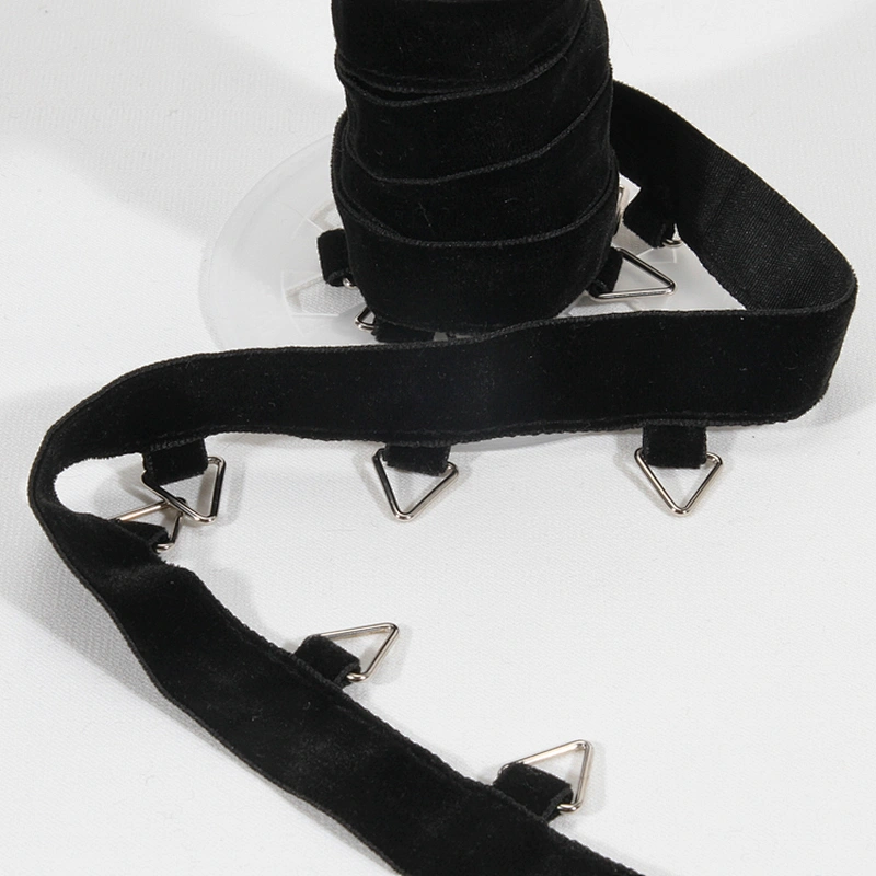 Hot sell triangle Copper eyelet velvet embroidery ribbon trim