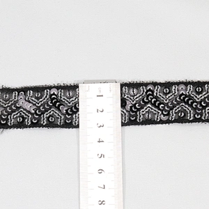 Wholesale Craft Stylish Sequin Beaded Embroidered Mesh Lace Trim