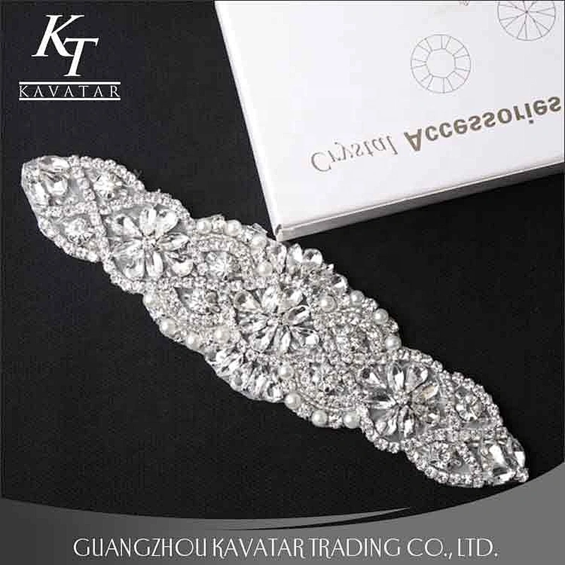 Bride Dress Patch Decorative Rhinestones Appliques With Claw Rhinestone