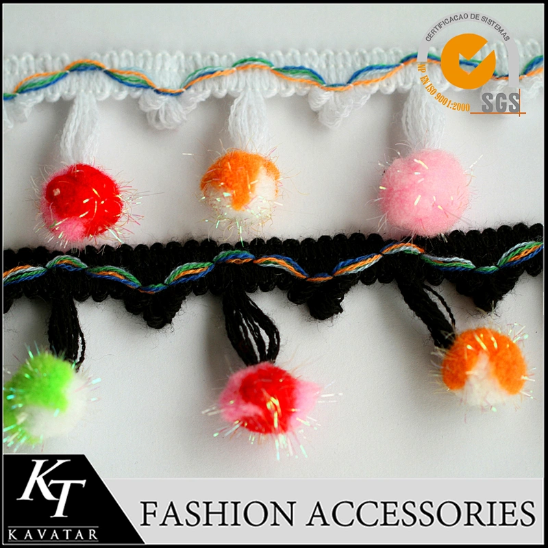 Hot Girl Baby pompom Trim Bobble Ball Fringe