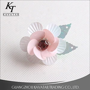 Handmade 3D Sequin Flower For Clothing Accessories