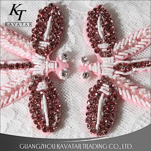 Decorative Patch Dragonfly Applique Sewing Beads Rhinestones