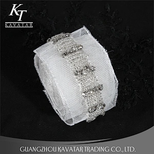 Accessories claw rhinestone beaded lace mesh trim decorate for bride wedding dress