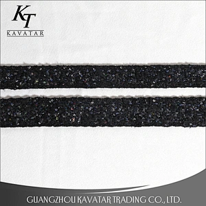 Good quality Black Polyester Knitted Ribbon Grosgrain Tape For Clothing