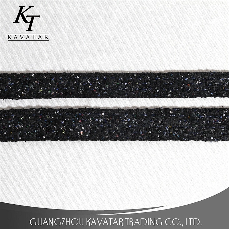 Good quality Black Polyester Knitted Ribbon Grosgrain Tape For Clothing