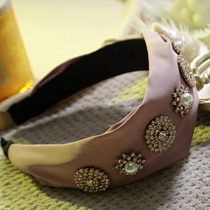 Wholesale Custom beads Rhinestone pearl headband bride  hair band party girl hairband hair accessories women headbands