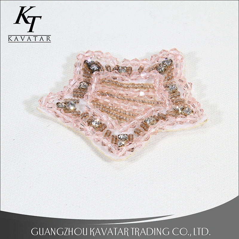 Pink sequin beaded patches sew on garment