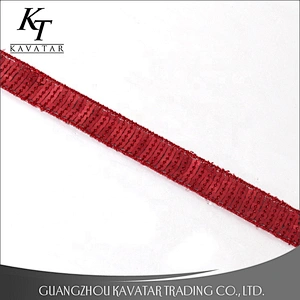 Fashion embroidery pink sequin grosgrain ribbon for garment