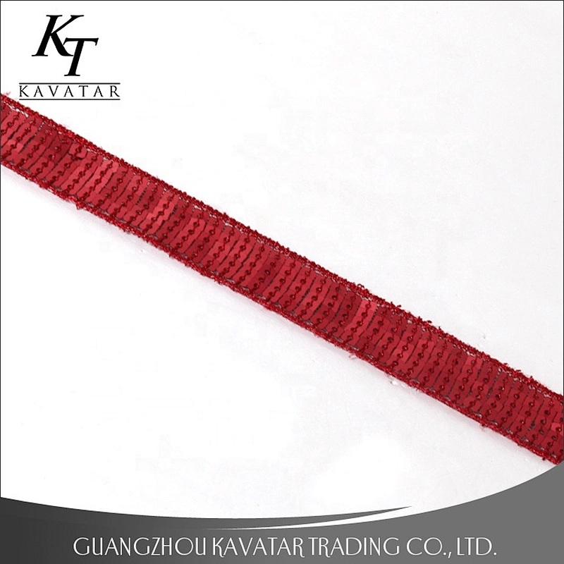 Fashion embroidery pink sequin grosgrain ribbon for garment