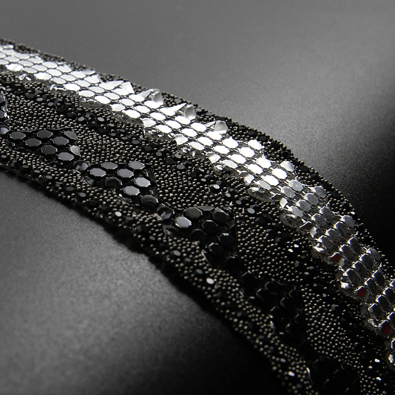 Kavatar Wholesale 4cm Width Hotfix Motif Designs Theme Rhinestone Hot Fix Rhinestone Trimming For Dresses Accessories CHF0141