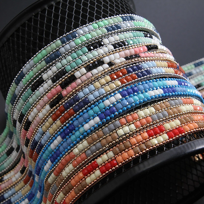 Kavatar Wholesale Hotfix Trim Small Cube Colors Design Fashion Rhinestone For Clothing Iron on Trims