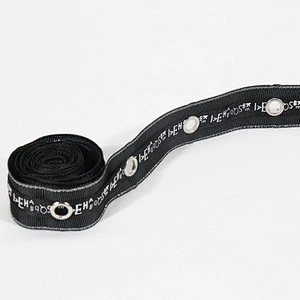 New style black eyelet tape trim with the design