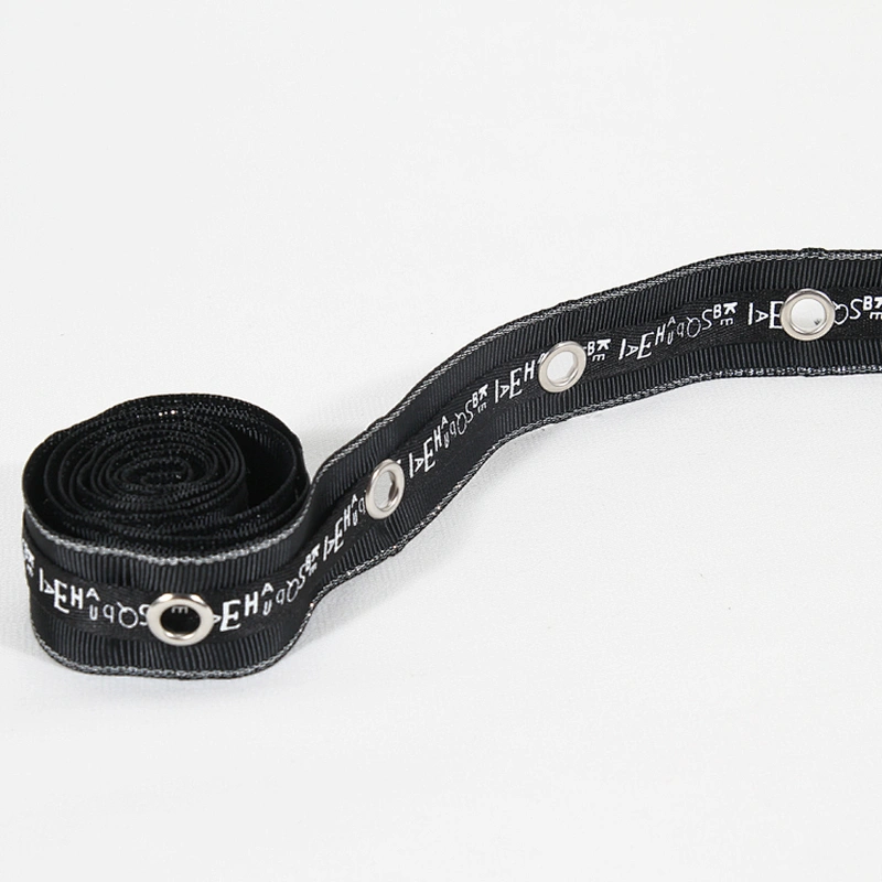 New style black eyelet tape trim with the design