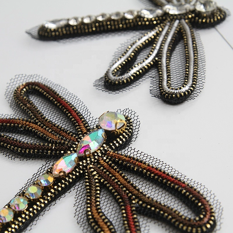 Fancy Beaded Crystal Patch,Crytal Patch,Sewing on Embroidered Patch for Garment DIY Rhinestone applique