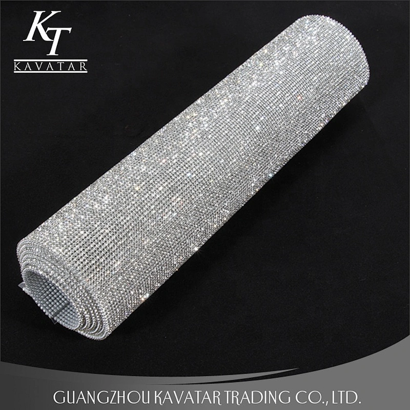 Clear Beads Crystal Fabric Ribbon Crystal Mesh Trim