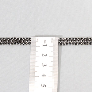 Unique Beaded Stud Hot Fix Trim Tape with Accessories Circle Chain
