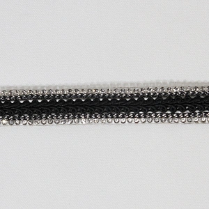 Custom 1.5cm Black Sequin Accessories Bead Rhinestone Edged Thermal Transfer Trim