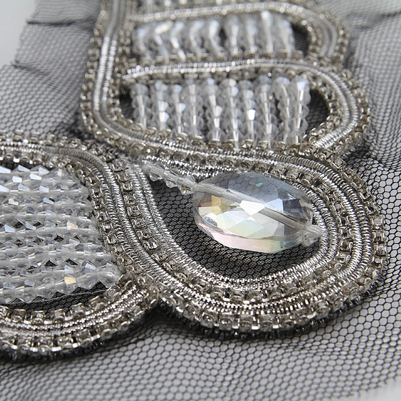 wholesale Beaded collars rhinestone neck  Patches 3d rhinestones patches clothing patch