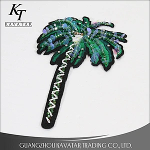 Craft Coconut Tree Beading Rhinestone Motif Sew on Patches Applique Sewing Supplies for Clothes