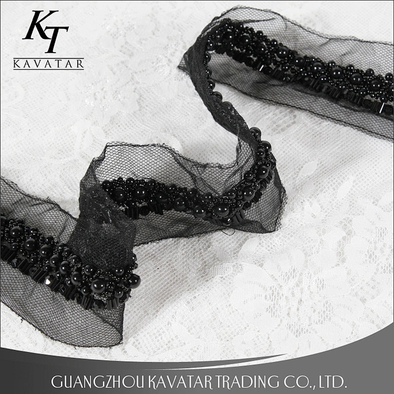 Handmade Sew On Mesh Beaded Lace For Clothing Accessories