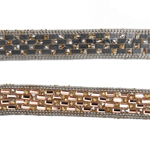 Factory wholesale Banding Trim hotfix   rhinestones trimming   for shoes  for Clothing for hat bead  Glass to   trimming transfers