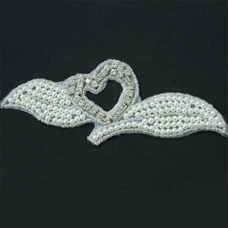 New Arrive love design crystal applique for wedding dress