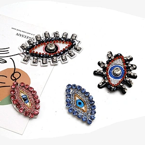 Christmas Cherry Flower Decorative Sew on Rhinestone Beaded Patches Wholesale patches for clothing