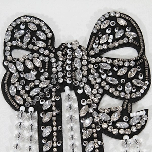 Handmade Butterfly Crystal Accessories Beads Applique Patch with Mini Rhinestone Fringe