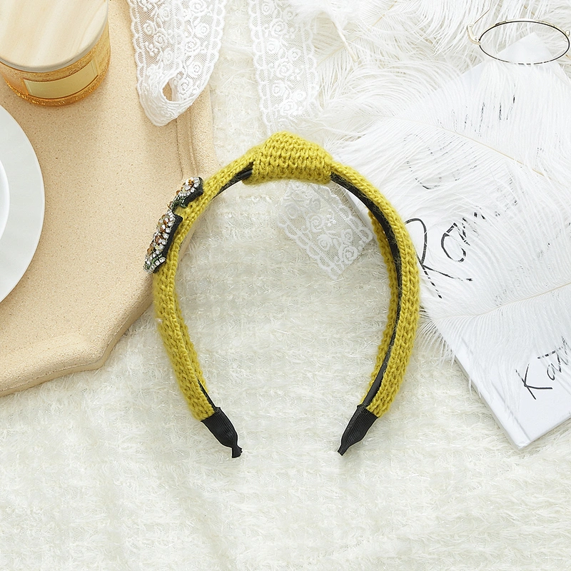 winter letter bead hair rhinestone hairband for girls fashion hair accessories designer women knitting headbands crochet pattern