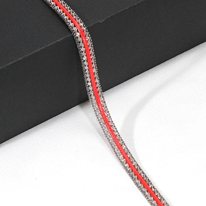 Custom Red Iron on Accessories Chained Rhinestone Heat Transfer Trim Ribbon