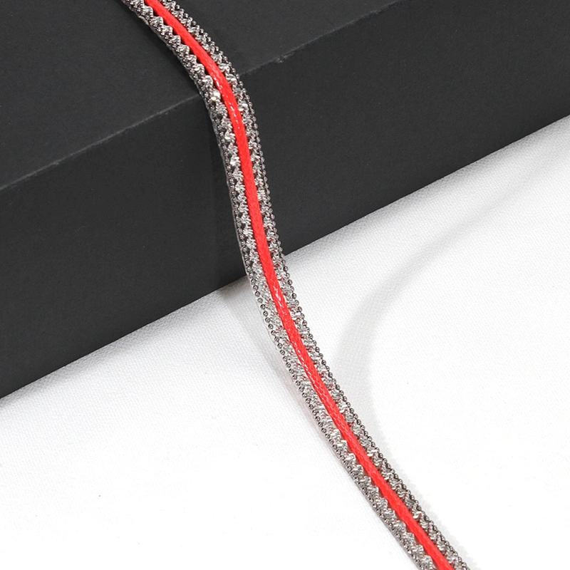 Custom Red Iron on Accessories Chained Rhinestone Heat Transfer Trim Ribbon