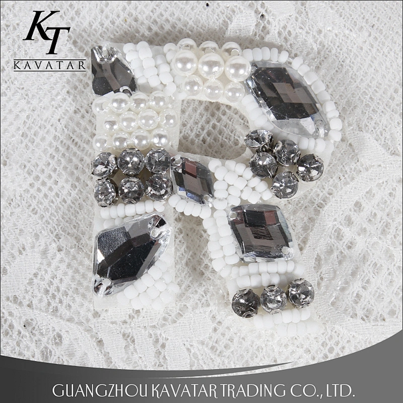 Wholesale 26 Letter Bead Rhinestone Patches Clothes Applique Design Shoe Accessories