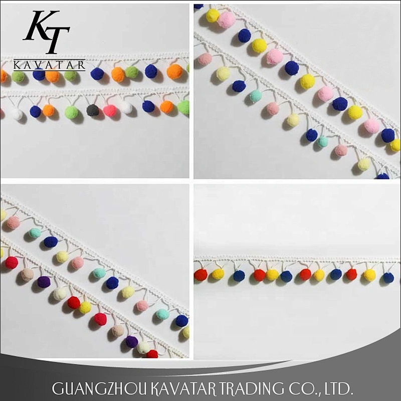 Hot sale tassel lace trimming lovely pompom trim for garment