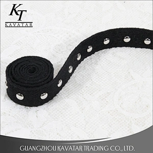 kavatar Round Beads Black Tape Lace Trimming For Garments