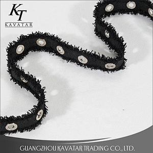 Black Grosgrain Tape Accessories Eyelet Ribbon Lacing Grommet Trim