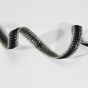 Custom 1.5cm Black Sequin Accessories Bead Rhinestone Edged Thermal Transfer Trim