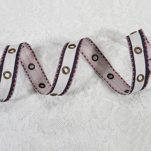 Popular eyelet decoration trim,made of polyester and eyelet,can customized design