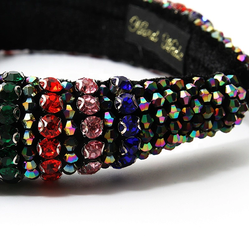 Manufacturers direct colorful beads with blue pearl headband bride with hand sewing Acrylic beads with the latest style bling