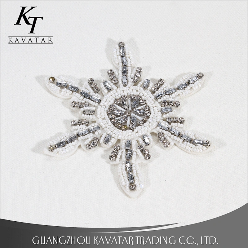 Best new embroidery design star shape beads and rhinestone decoration for clothes patches