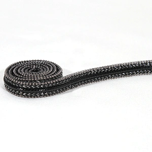 Wholesale Black Accessories Plastic Beaded HotFix Transfer Trim with Accessories Beads Chain