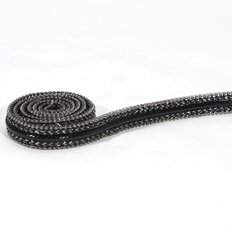Wholesale Black Accessories Plastic Beaded HotFix Transfer Trim with Accessories Beads Chain