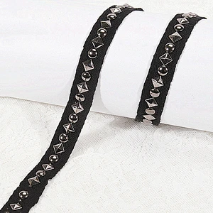 Kavatar wholesale custom black polyester decoration tape trim with Copper