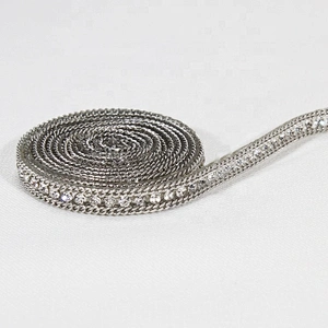 Kavatar 5mm Crystal Rhinestone Beaded Hot Fix Transfer Rhinestone Fringe Trim