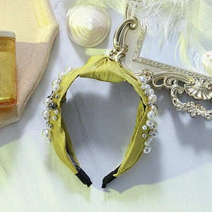 Euramerican style Korean headbands for women 2020 retro wide - rimmed hair accessories wholesale rhinestone  pearl  headbands