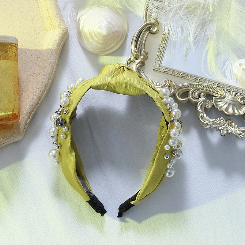 Euramerican style Korean headbands for women 2020 retro wide - rimmed hair accessories wholesale rhinestone  pearl  headbands