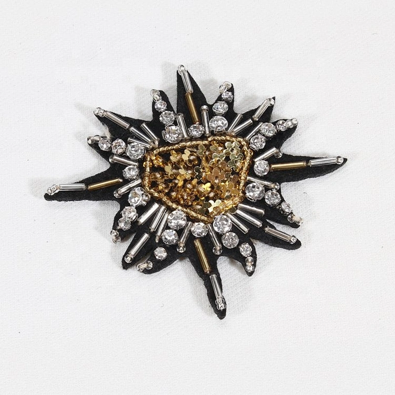 Chinese Custom Fashion Beaded Rhinestone Patches Embroidery Sequin